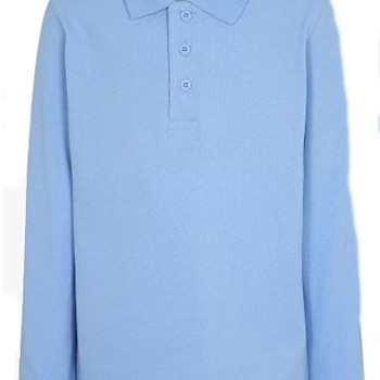 Tricou polo scoala maneca lunga fete bleu George 5737