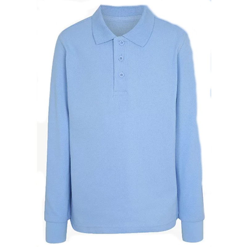 Tricou polo scoala maneca lunga baiat bleu George 5069