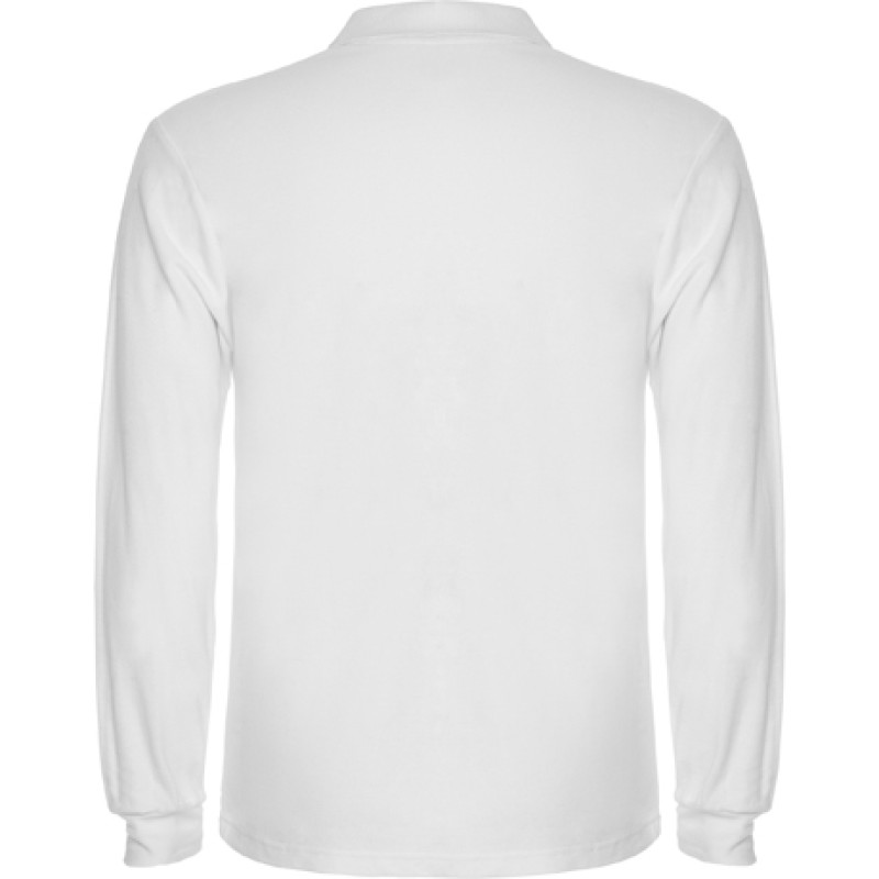 Tricou polo scoala maneca lunga alb unisex Roly Estrella 6635