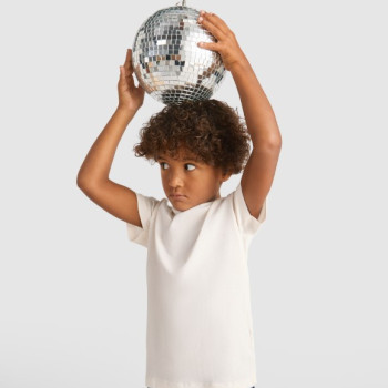 Tricou bumbac organic alb scoala unisex Roly Golden 6690