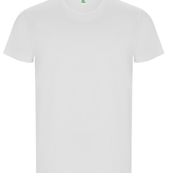 Tricou bumbac organic alb scoala unisex Roly Golden 6690