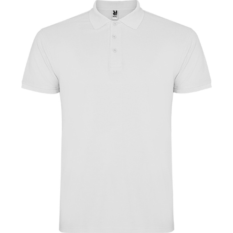 Tricou polo scoala alb unisex Roly Star 6638